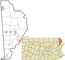 Wayne County Pennsylvania incorporated and unincorporated areas Hawley highlighted